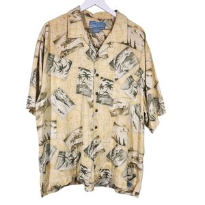 Bermuda Bay 100% Silk Shirt Button Up, sz XXL